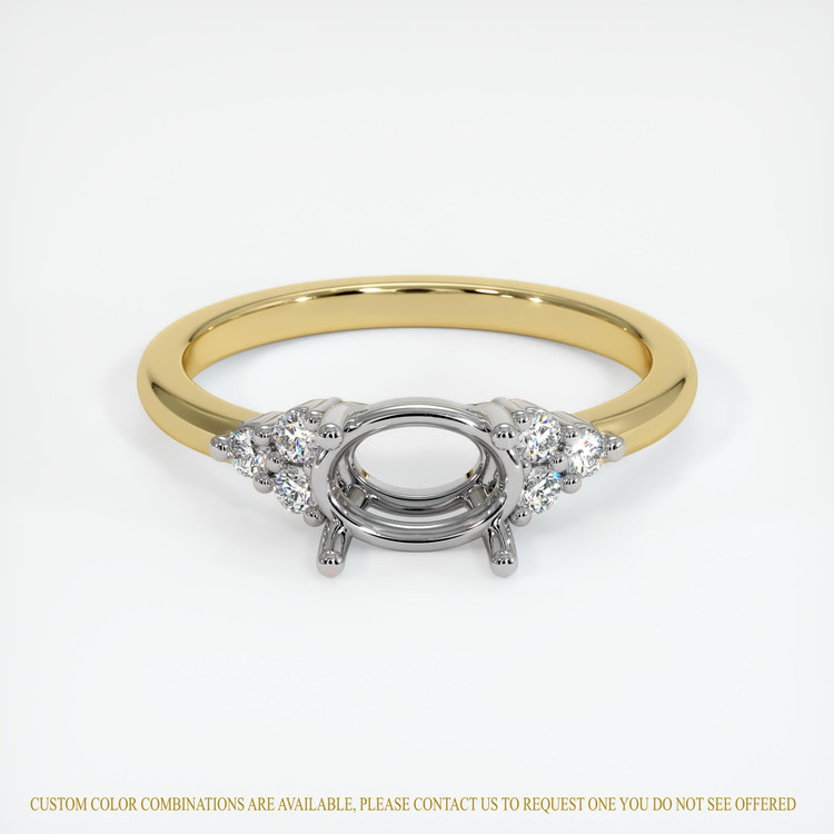 18K White & Yellow Accent Stones Ring Setting