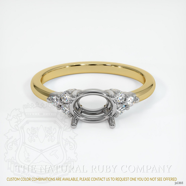 18K White & Yellow Accent Stones Ring Setting