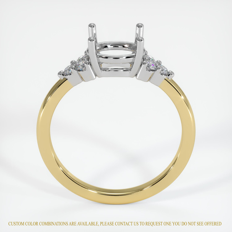 18K White & Yellow Accent Stones Ring Setting