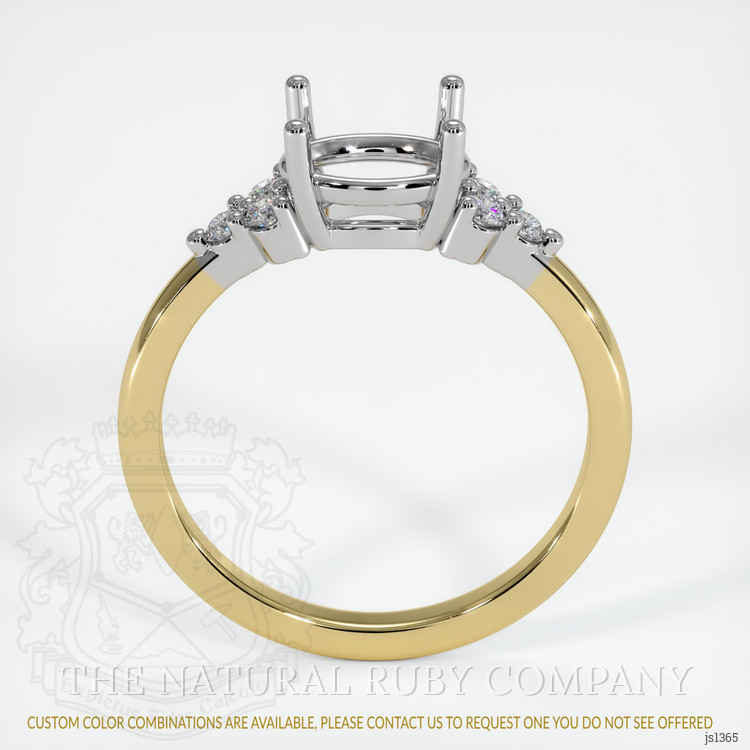 18K White & Yellow Accent Stones Ring Setting