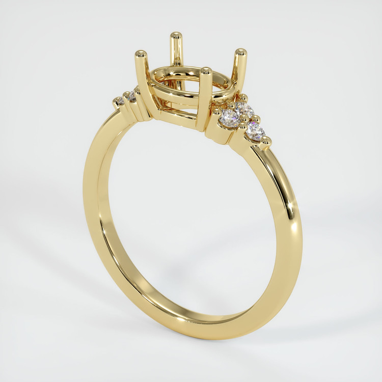 14K Yellow Gold Accent Stones Ring Setting