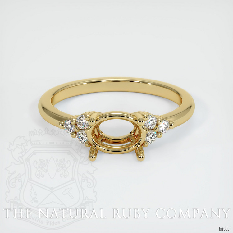 14K Yellow Gold Accent Stones Ring Setting