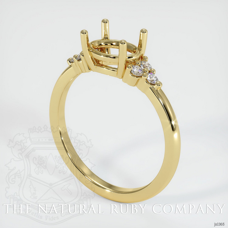 18K Yellow Gold Accent Stones Ring Setting