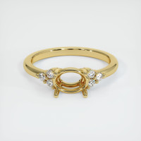 18K Yellow Gold Accent Stones Ring Setting Image