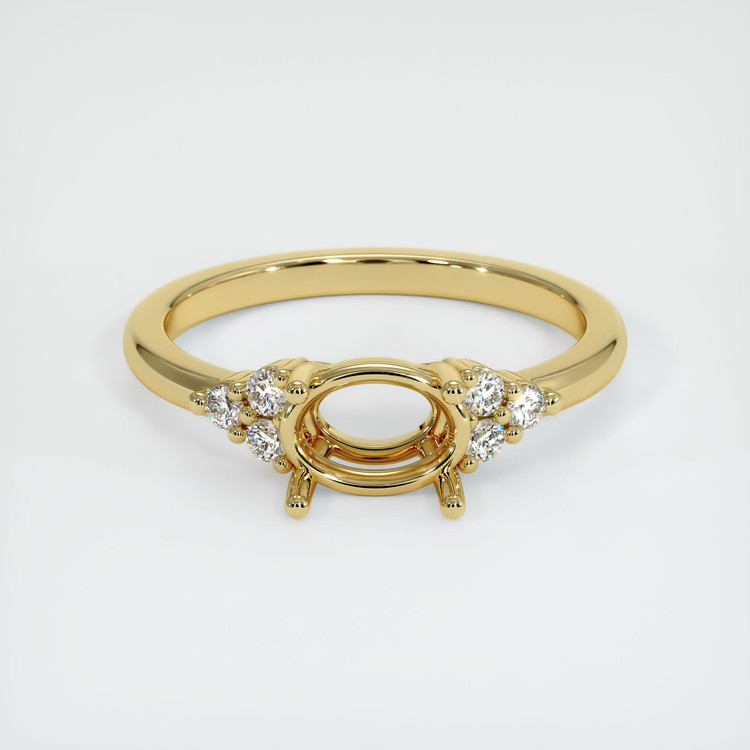 18K Yellow Gold Accent Stones Ring Setting