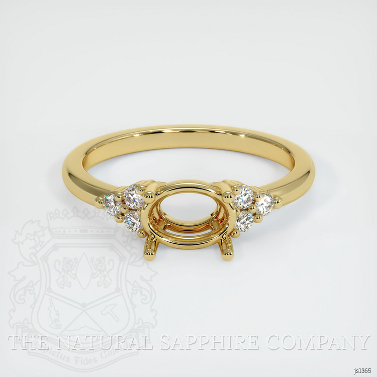 18K Yellow Gold Accent Stones Ring Setting