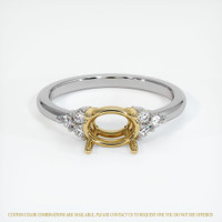 14K Yellow & White Accent Stones Ring Setting Image