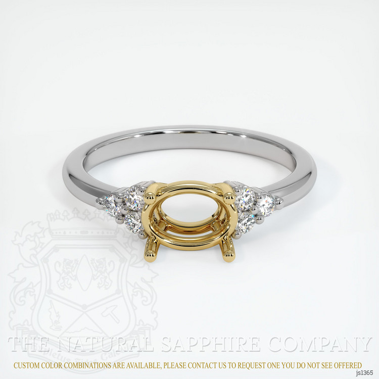 14K Yellow & White Accent Stones Ring Setting