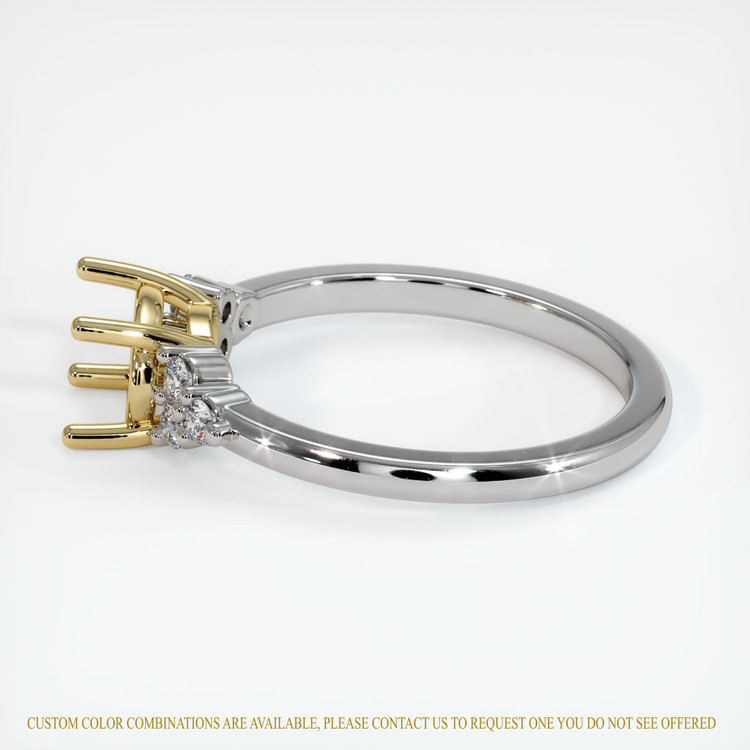 14K Yellow & White Accent Stones Ring Setting