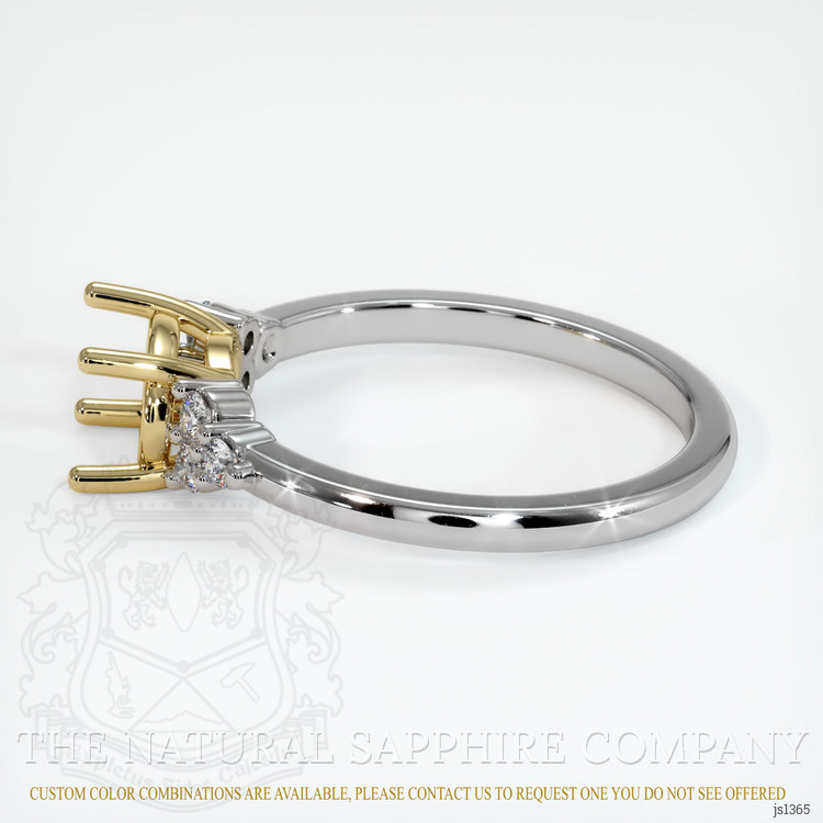 14K Yellow & White Accent Stones Ring Setting