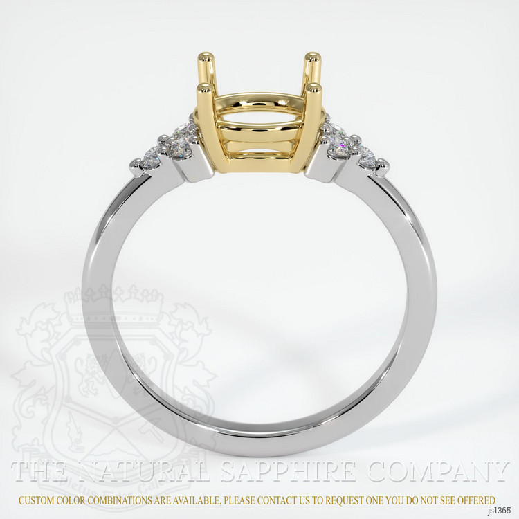 14K Yellow & White Accent Stones Ring Setting