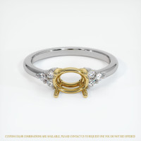 18K Yellow & White Accent Stones Ring Setting Image