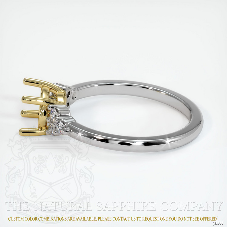 18K Yellow & White Accent Stones Ring Setting