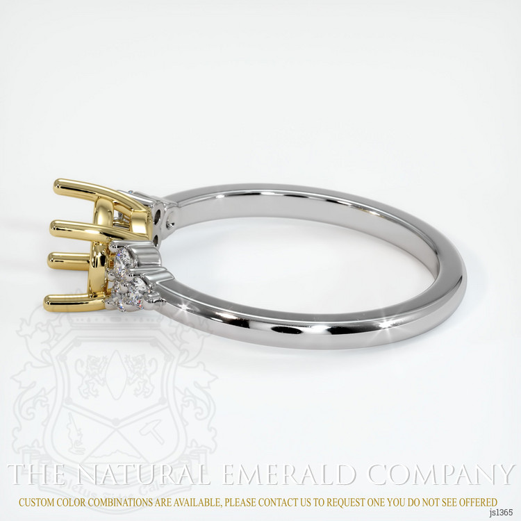 18K Yellow & White Accent Stones Ring Setting