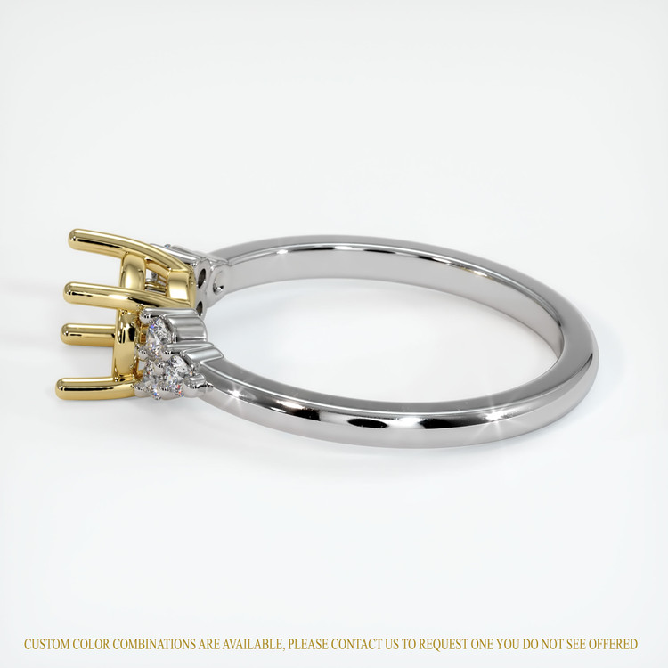 18K Yellow & White Accent Stones Ring Setting