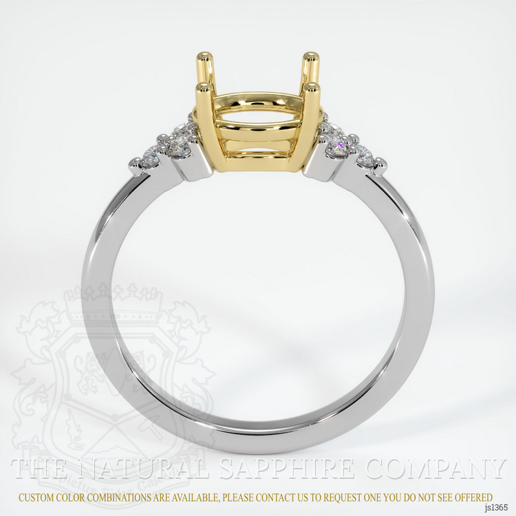 18K Yellow & White Accent Stones Ring Setting