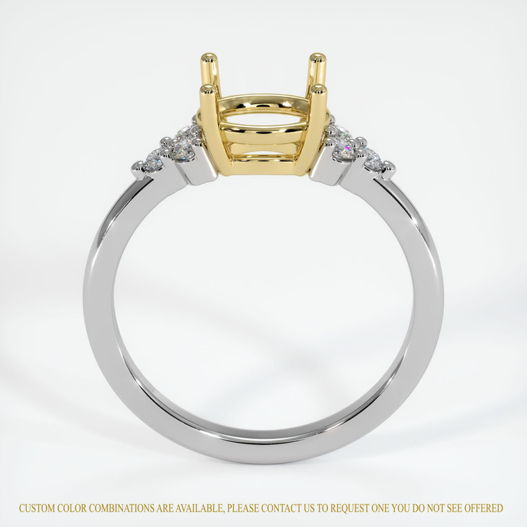 18K Yellow & White Accent Stones Ring Setting