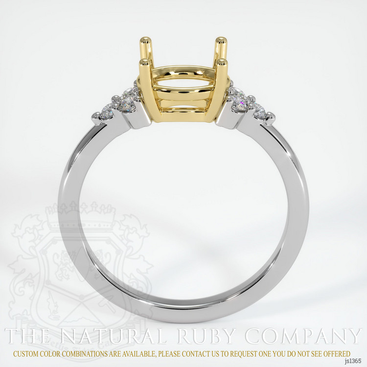 18K Yellow & White Accent Stones Ring Setting