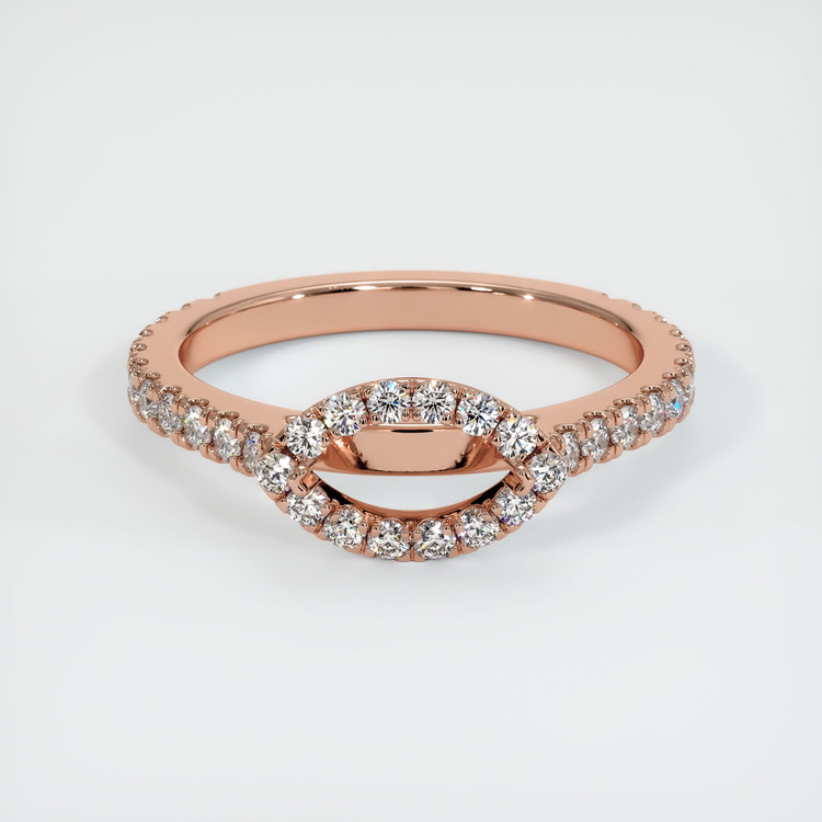 14K Rose Gold Pave Ring Setting