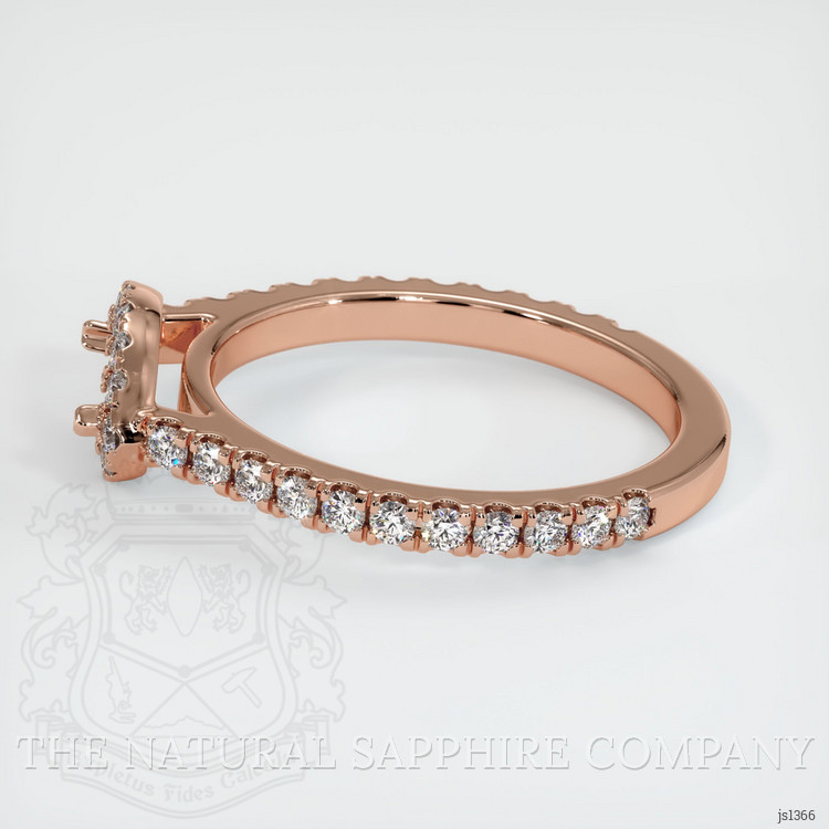 14K Rose Gold Pave Ring Setting