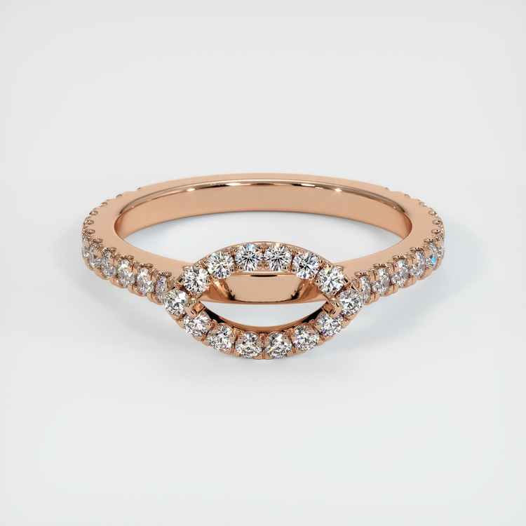 18K Rose Gold Pave Ring Setting