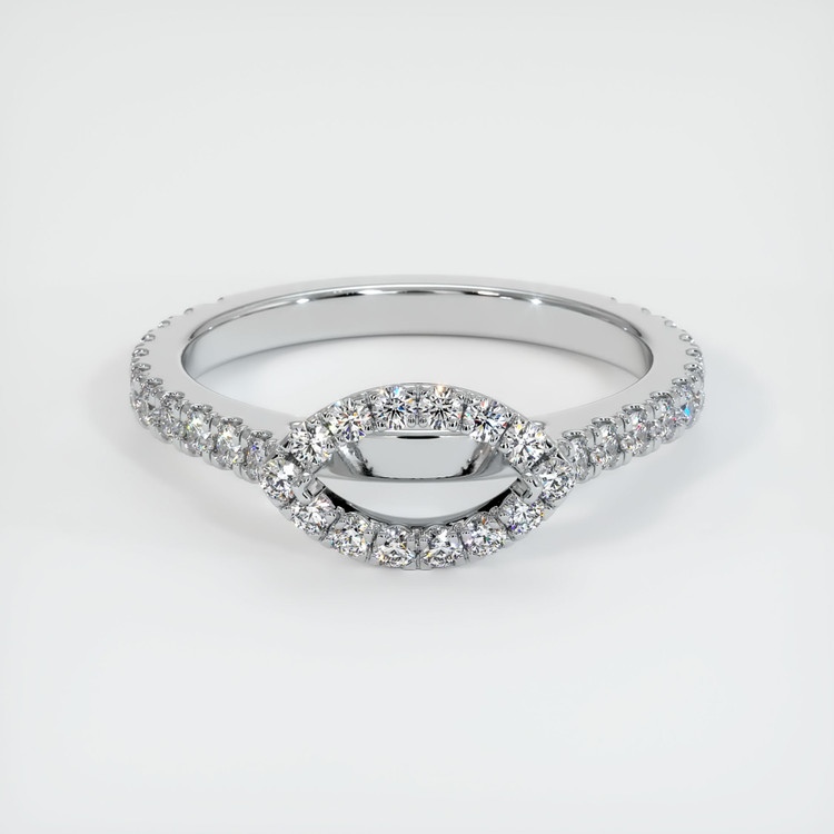 14K White Gold Pave Ring Setting