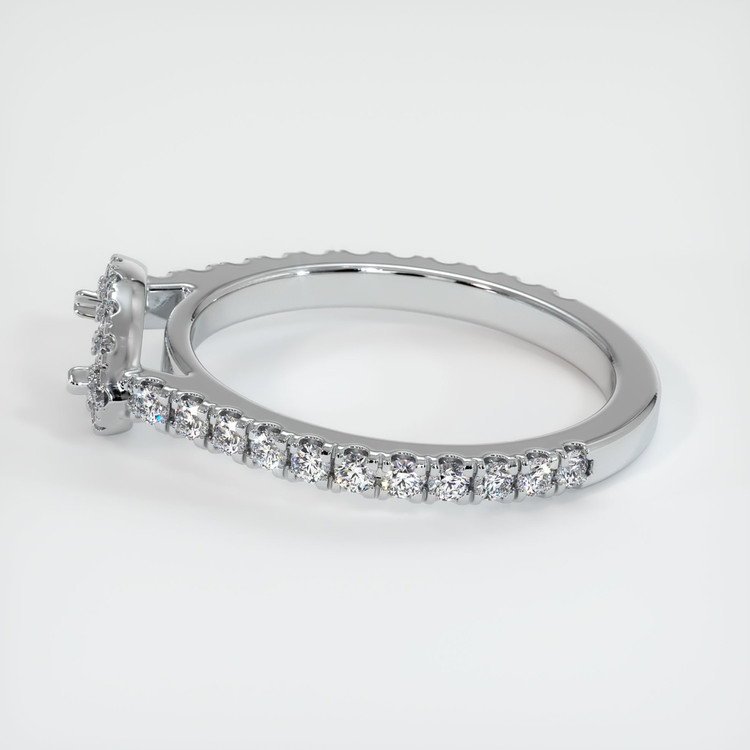 14K White Gold Pave Ring Setting