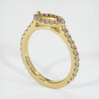 Pave Emerald Ring 0.70 Ct., 18K Yellow Gold Combination Setting