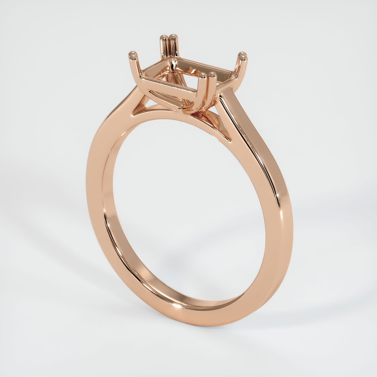 18K Rose Gold Solitaire Ring Setting
