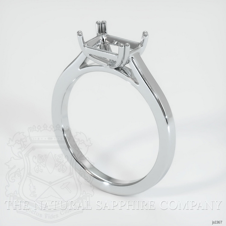 14K White Gold Solitaire Ring Setting