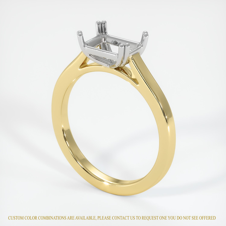 14K White & Yellow Solitaire Ring Setting