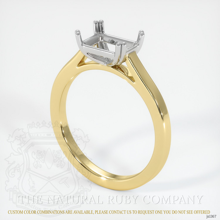 14K White & Yellow Solitaire Ring Setting