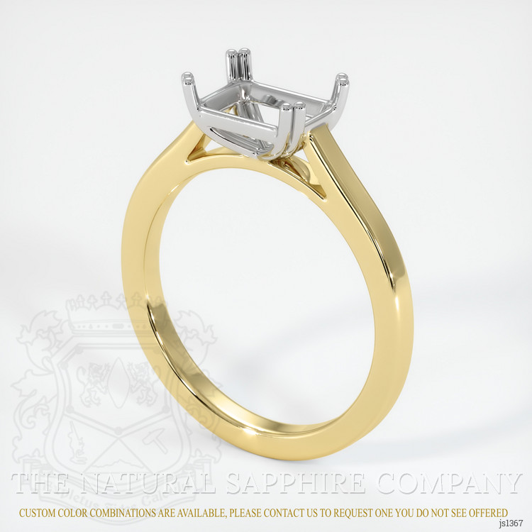 14K White & Yellow Solitaire Ring Setting