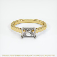 14K White & Yellow Solitaire Ring Setting Image