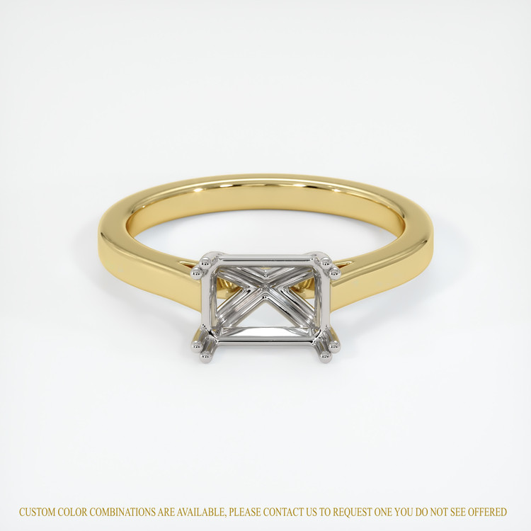14K White & Yellow Solitaire Ring Setting