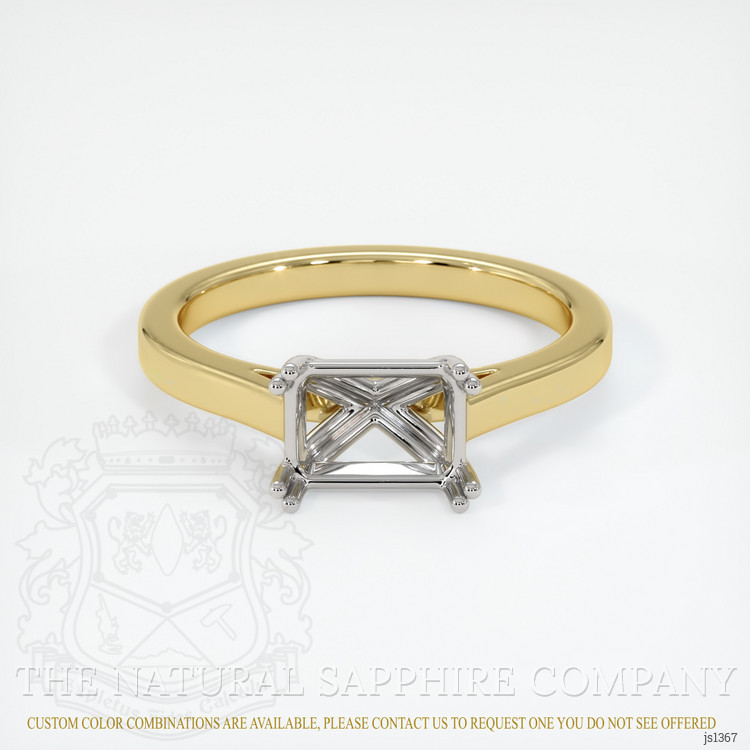 14K White & Yellow Solitaire Ring Setting