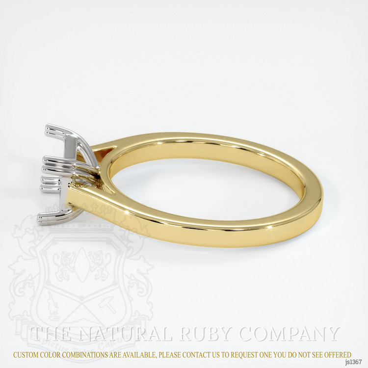 14K White & Yellow Solitaire Ring Setting