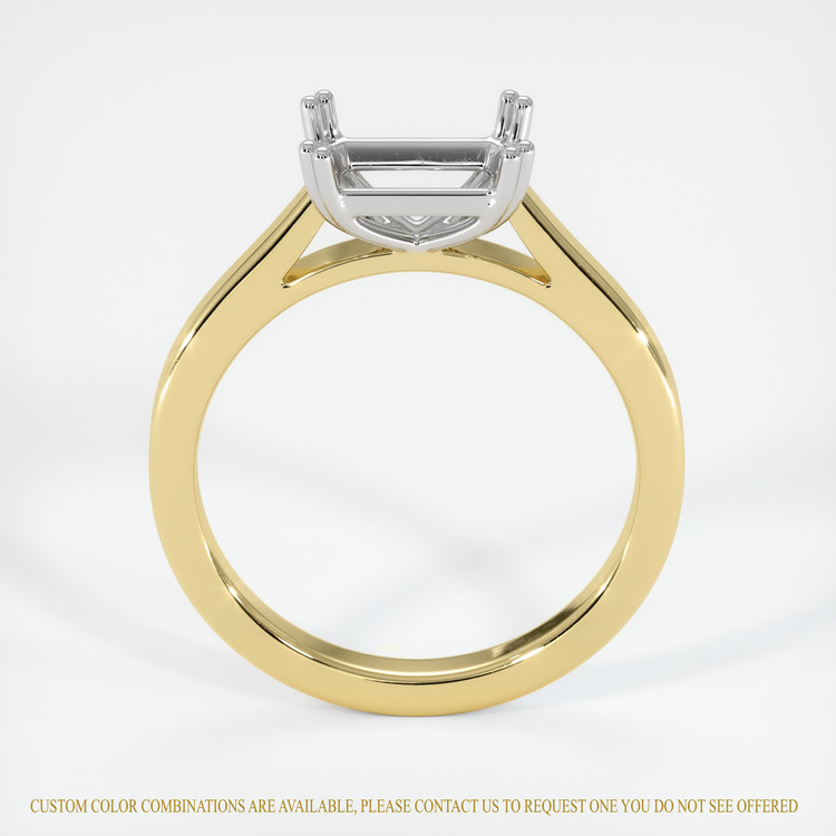 14K White & Yellow Solitaire Ring Setting