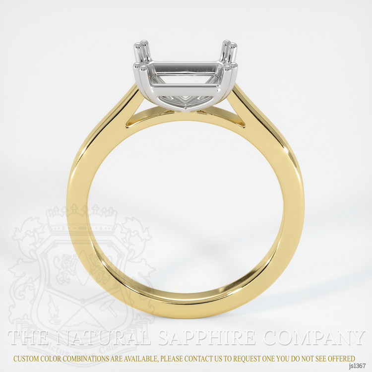 18K White & Yellow Solitaire Ring Setting