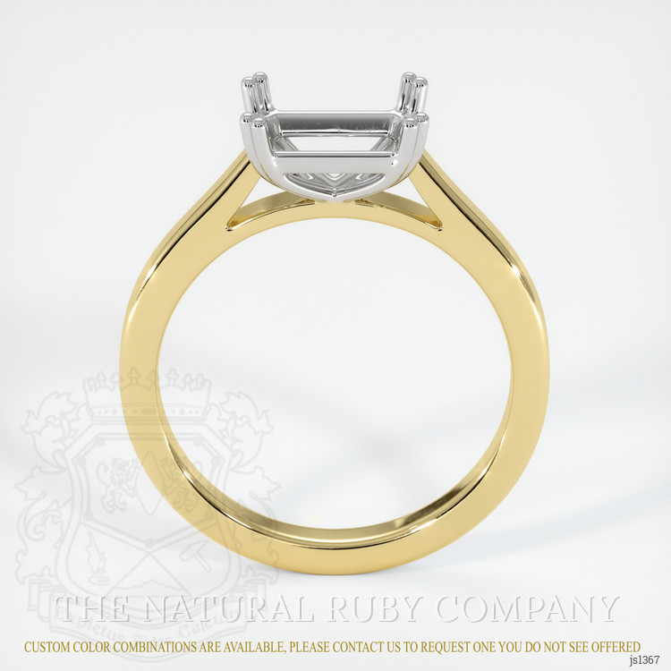 18K White & Yellow Solitaire Ring Setting
