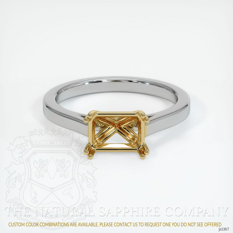 14K Yellow & White Solitaire Ring Setting