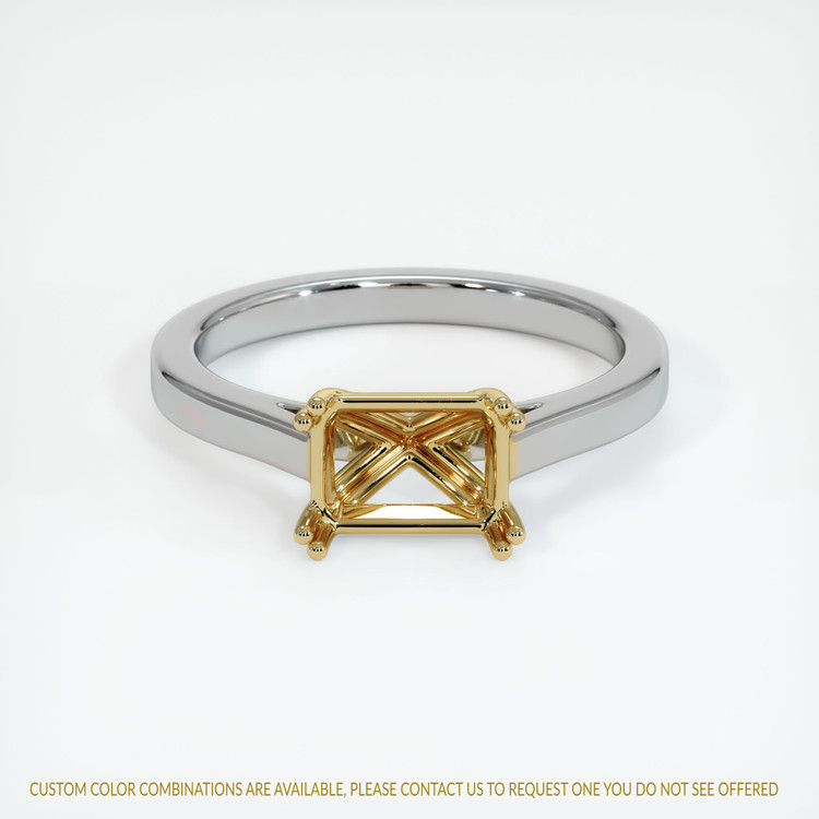 14K Yellow & White Solitaire Ring Setting