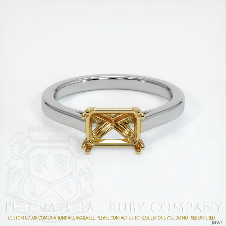 14K Yellow & White Solitaire Ring Setting