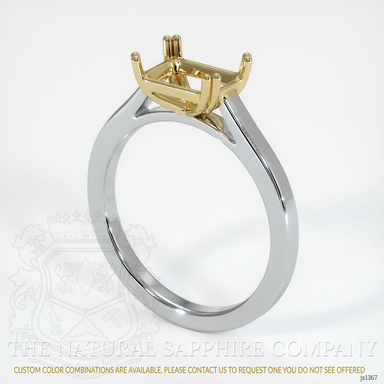 14K Yellow & White Solitaire Ring Setting