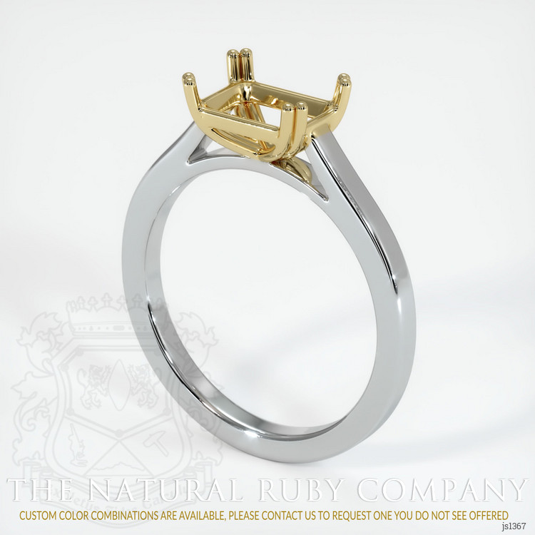 14K Yellow & White Solitaire Ring Setting