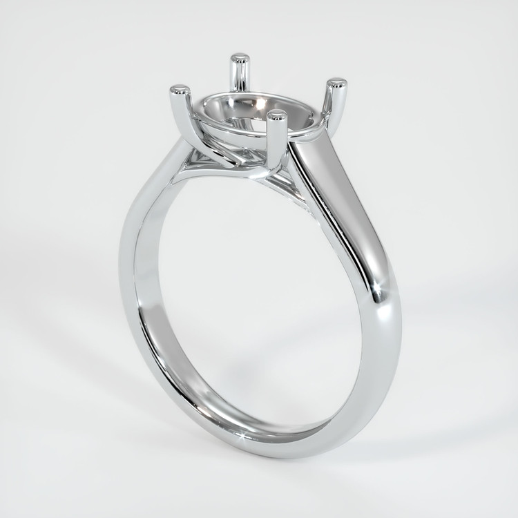 14K White Gold Solitaire Ring Setting