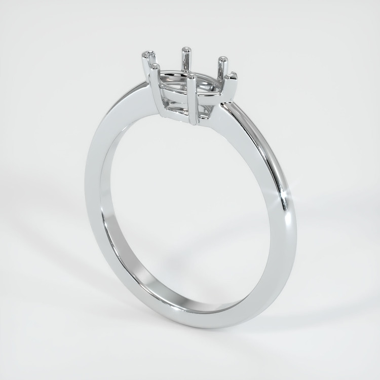 14K White Gold Solitaire Ring Setting