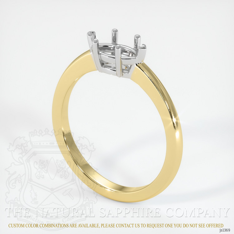 14K White & Yellow Solitaire Ring Setting