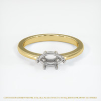 14K White & Yellow Solitaire Ring Setting Image
