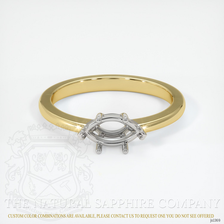 14K White & Yellow Solitaire Ring Setting